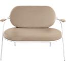 Zweisitzer Sofa Meet by Paperflow Saturne, mit Armlehnen, B 1180 x T 730 x H 880 mm, Stahlrohr, Samt, Weiß/Elfenbein