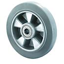 Zwenkwiel elastisch rubber, grijs