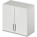  Aufsatzschrank TETRIS WOOD, 2 OH, B 800 mm, abschließbar, lichtgrau