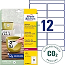  Avery® Zweckform Etiketten L4776REV, wetterfest, ablösbar, druckergeeignet, rechteckig, Polyester, matt weiß, 240 Stück auf 20 Blatt