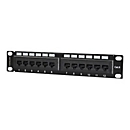 "Intellinet 10"" 12-Port Cat6 Patchpanel, UTP, 10"", 1 HE, schwarz - Patch Panel - 1U - 10"""