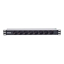 "Intellinet 19"" 1.5U Rackmount 8-Way Power Strip - German Type"", With LED Indicator Only, No Surge Protection, 1.6m Power Cord - Steckdosenleiste"