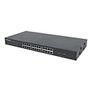 "Intellinet 24-Port Gigabit Ethernet Switch with 2 SFP Ports, 24 x 10/100/1000 Mbps RJ45 Ports + 2 x SFP, IEEE 802.3az (Energy Efficient Ethernet), 19"" Rackmount, Metal - Switch - 24 Anschlüsse - unmanaged - an Rack montierbar"