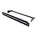 "Intellinet 24-Port Patchpanel, unbestückt, 19"", 1 HE, schwarz - Patch Panel - 1U"