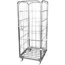 4-sided wire mesh container 1600 on plastic rolling table top