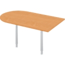 Aanbouwtafel, boogvorm, B 1400 x D 800 mm, beuken/blank aluminium