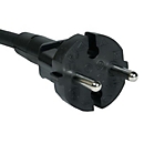 Aansluitkabel H07RN-F 2x1 mm² 5 m met contourstekker, zwart