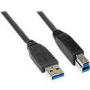 Aansluitkabel USB 3.0 stekker A/B, 3 m, zwart