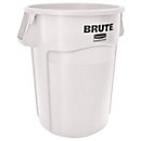 Abfallbehälter rubbermaid Brute, 166,5 l, rund, UV-Blocker, L 612 x B 717 x H 796 mm, Polyethylen, weiss