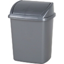 Abfallbehälter Vepa Bins, Volumen 8 l, mit Deckel, rechteckig, L 200 x B 252 x H 330 mm, Kunststoff, grau