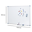 ableau blanc 2000 MAULpro - cadre alu - surface plastifiée - l. 1200 x H 900 mm  + lot de 31 accessoires - gris platine