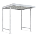 Abri extérieur Leipzig, utilisable d'un côté, unité de base, l. 2250 x P 2200 mm, galvanisé