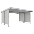 Abri extérieur modèle Leipzig, utilisable des deux côtés, unité de base, l. 4300 mm, galvanisé