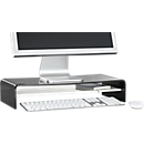 Acryl-mediadrager U-vorm met legbord, 500 x 230 x 100 mm, zwart/wit