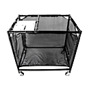 ActivaTec Wagen MH Auffangwagen – Korb 900×600×900 mm, Maschinenhalter integriert, mobil, schwarz