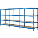 add-on module, Assembled heavy-duty shelving unit, 4 shelves, H 2000 x W 1525 x D 800 mm