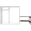 Add-on workbench for ORDO Flex bike/leisure boltless shelving system, 1 shelf, shelf load 140 kg, W 1360 x D 635 x H 825 mm, deep black matt RAL 9005