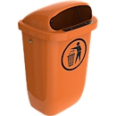 Afvalbak voor buiten, polyetheen, 50 liter, DIN 30713, oranje