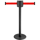 Afzetpaal GLAD 28, L 350 x B 350 x H 1000 mm, dubbele trekband, trekband 2 x 4 m, zwart