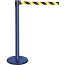 Afzetpaal met trekband blauw, band zwart/geel