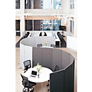 Akoestische scheidingswand Luxor - 3 panelen -  Post-Consumer Recyclingmaterialien - B 1830 x D 35 x H 1680 mm - leigrijs