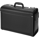 Alassio Genova Pilot's Bag, with carrying handle, 1 compartment, synthetic leather, black
