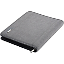 Alassio organisation folder Lazio, DIN A4, polyester, with upholstered tablet compartment, grey