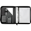 Alassio ring binder Riccione, DIN A4, FINEtouch imitation leather, with calculator, black