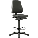 All-In-One Swivel Chair 9631, stirrup and glides, synthetic leather, black plaster