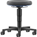 Allround Hocker Bimos, höhenverstellbar, Doppelrollen, Supertec, Farbring blau