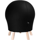 Alpine Sitness Stool, with integrated gymnastic ball, upholstery 75% new wool, black