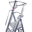 Alu-Stufen-Stehleiter, mit großer Standplattform, mit Sicherheitsbügel und Kette, 6 Stufen
