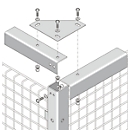 Angle de recouvrement, 50 x 50 x 2150 mm, en option pour stabilisation, argent clair
