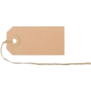 Anhängeetiketten Biella, mit Bindfaden, L 75 x B 35 mm, braun, 50 Stück
