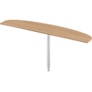 Ansatztisch, Ellipsenform, B 1800 x T 400 mm, Kirsche Romana/weißalu