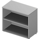 Anstellregal ARLON OFFICE, 2 offene Fächer, B 800 x T 450 x H 730 mm, lichtgrau/alufarben