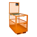 Arbeitsbühne Bauer MB-B/L, 2 Personen/300kg, Aufnahme mit Gabelstapler schmale Seite, orange RAL 2000