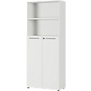 Archiefkast Agenda, 5 OH, B 800 x H 1970 x D 400 mm, 2 open vakken, afsluitbaar, lichtgrijs