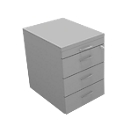 Archivador con ruedas ARLON-OFFICE, An 420 x P 560 x Al 585 mm, gris luminoso