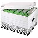 Archivbox Leitz Solid Box L 6119, mit Deckel & Aufbau-Automatik, 10 Stück, weiß