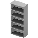 ARLON OFFICE boekenkast, 5 OH, 3 verstelbare legborden, B 900 x D 450 x H 2000 mm, lichtgrijs/aluminium