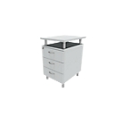 ARLON OFFICE fixed file cabinet, with panel, 3 drawers, W 450 x D 600 x H 730 mm, lockable, light grey