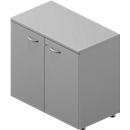 Armario auxiliar de puertas batientes ARLON-OFFICE, An 800 x P 450 x Al 730 mm, gris