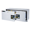 Armario bajo de seguridad tipo 90 asecos UB-S-90, 2 cajones, frente gris claro, ancho 1402 x fondo 574 x alto 600 mm