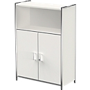 Armario combinado Toledo, con panel trasero, con cerradura, 3 AA, 1 compartimento, An 800 x P 380 mm, blanco