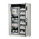 Armario de seguridad combinado tipo 30 asecos K-PHOENIX-30, puertas batientes y plegables con sistema de fijación, frontal gris luminoso, An 1202 x P 599 x Al 1968 mm
