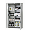 Armario de seguridad combinado tipo 90 asecos K-PHOENIX-90, puertas batientes y plegables con sistema de fijación, frontal gris luminoso, An 1197 x P 617 x Al 1969 mm
