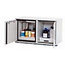 Armario de seguridad combinado tipo 90 asecos K-UB-90, puertas batientes, frontal gris luminoso, An 1102 x P 502 x Al 601 mm