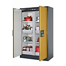 Armario de seguridad tipo 90 asecos Q-CLASSIC-90, puertas batientes, frontal amarillo de seguridad, An 1193 x P 615 x Al 1953 mm
