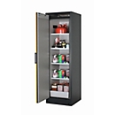 Armario de seguridad tipo 90 asecos Q-PEGASUS-90, puerta batiente con cierre automático, bisagra a la izquierda, frontal amarillo de seguridad, An 599 x P 615 x Al 1953 mm